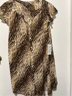 Roaman’s Animal Print Tunic Button-Front Dress – Women’s 22W NWOT🛍️